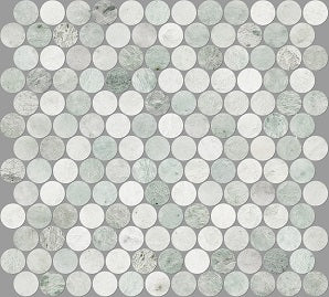 Ming Green Penny Round Mosaic