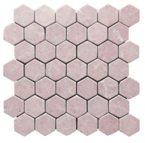Rosso Tumbled Hexagon Mosaic